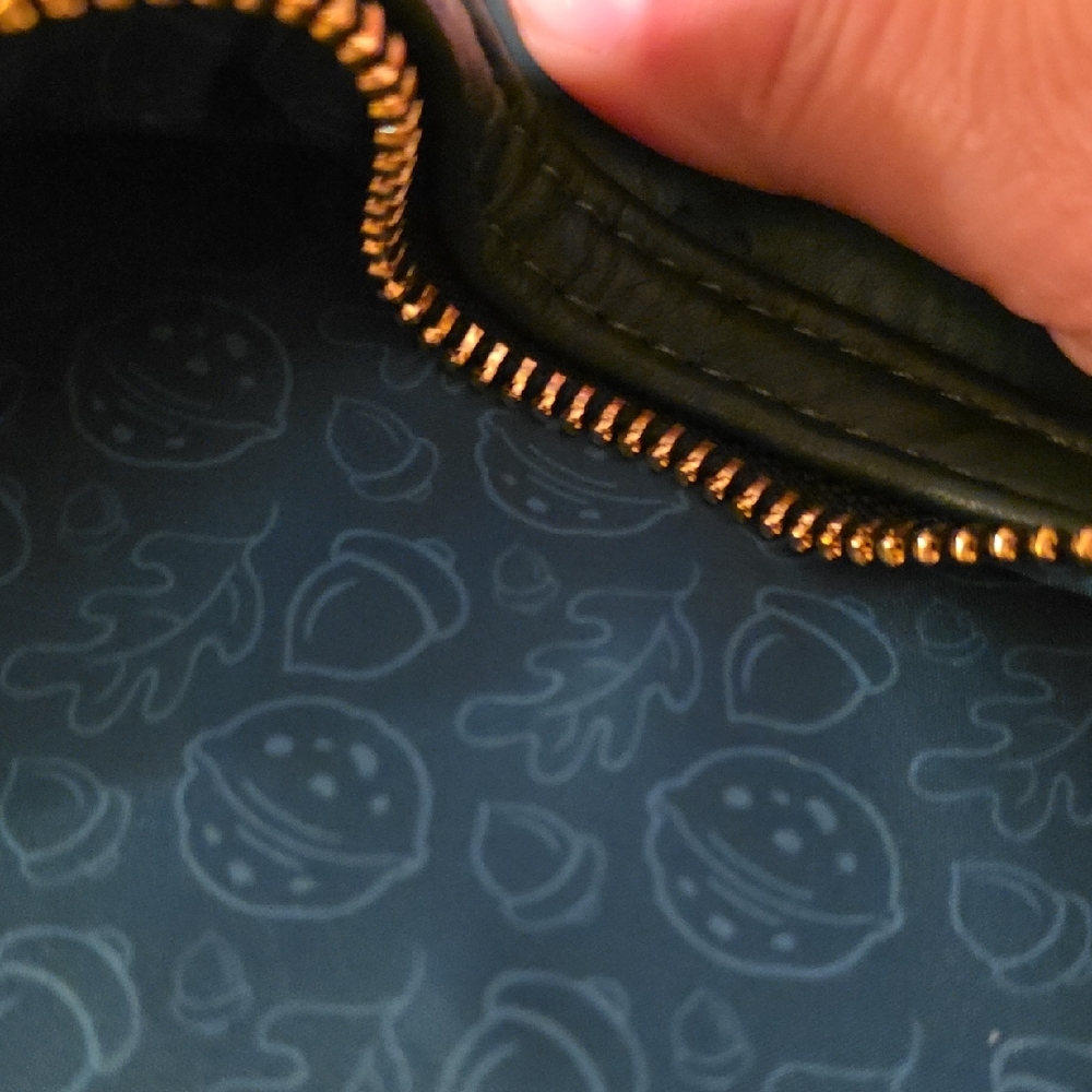 Loungefly Teal Quilted Backpack with Gold Accents - Picture 10 of 11